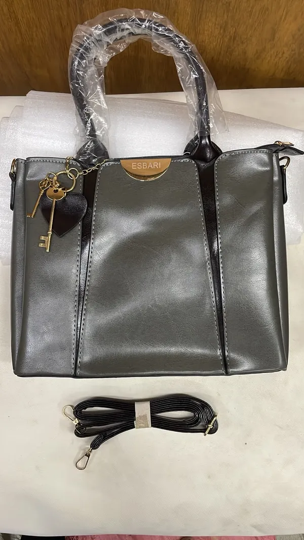 Grey_Pu_Leather_Structured_Handbag_For_Women