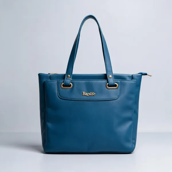 Blue_Pu_Leather_Tote_Bag_For_Women
