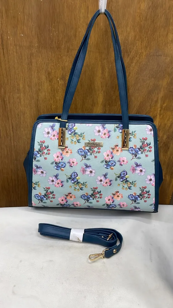 Blue_Pu_Leather_Floral_Tote_Bag_For_Women