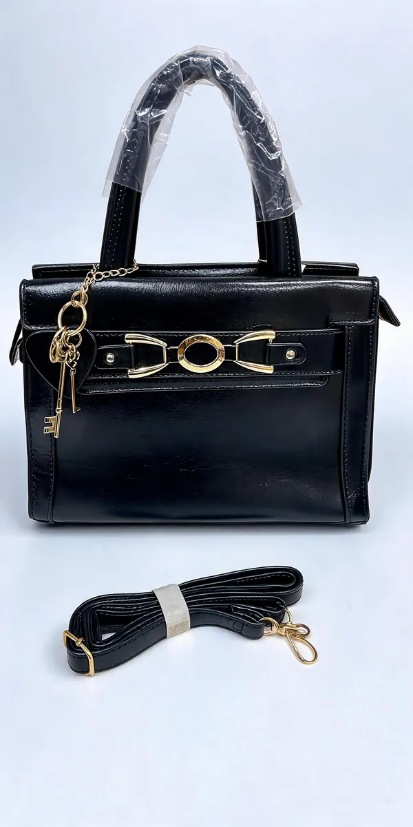 Black_Pu_Leather_Structured_Handbag_For_Women