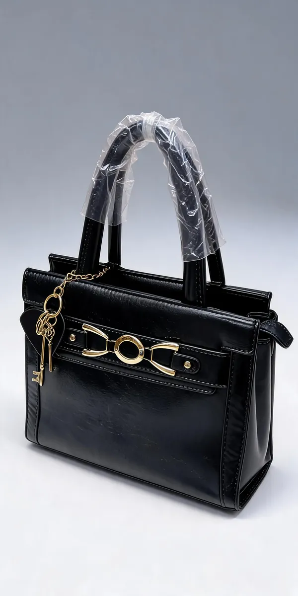 Black_Pu_Leather_Structured_Handbag_For_Women