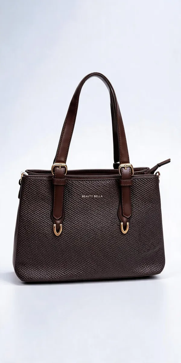 Brown_Pu_Leather_Structured_Tote_Bag_For_Women