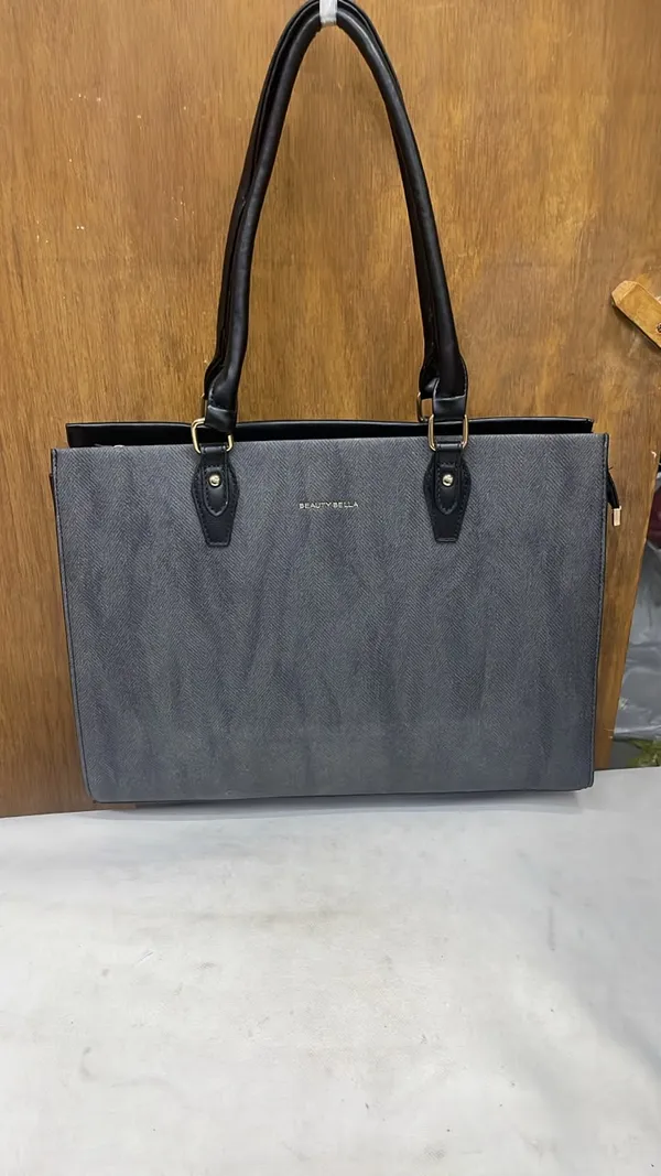 Grey_Pu_Leather_Structured_Tote_Bag_For_Women