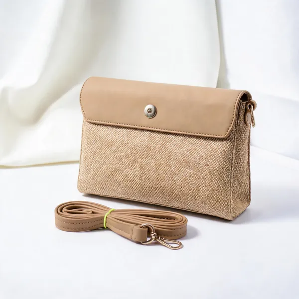 Beige_Pu_Leather_Textured_Crossbody_Bag_For_Women