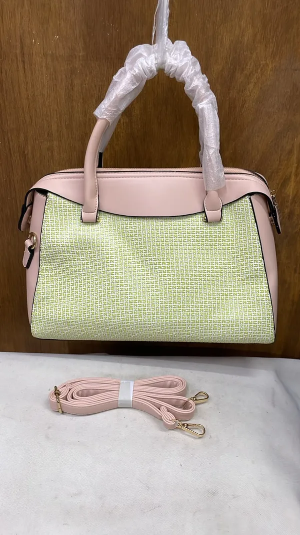 Pink_Pu_Leather_Textured_Structured_Handbag_For_Women