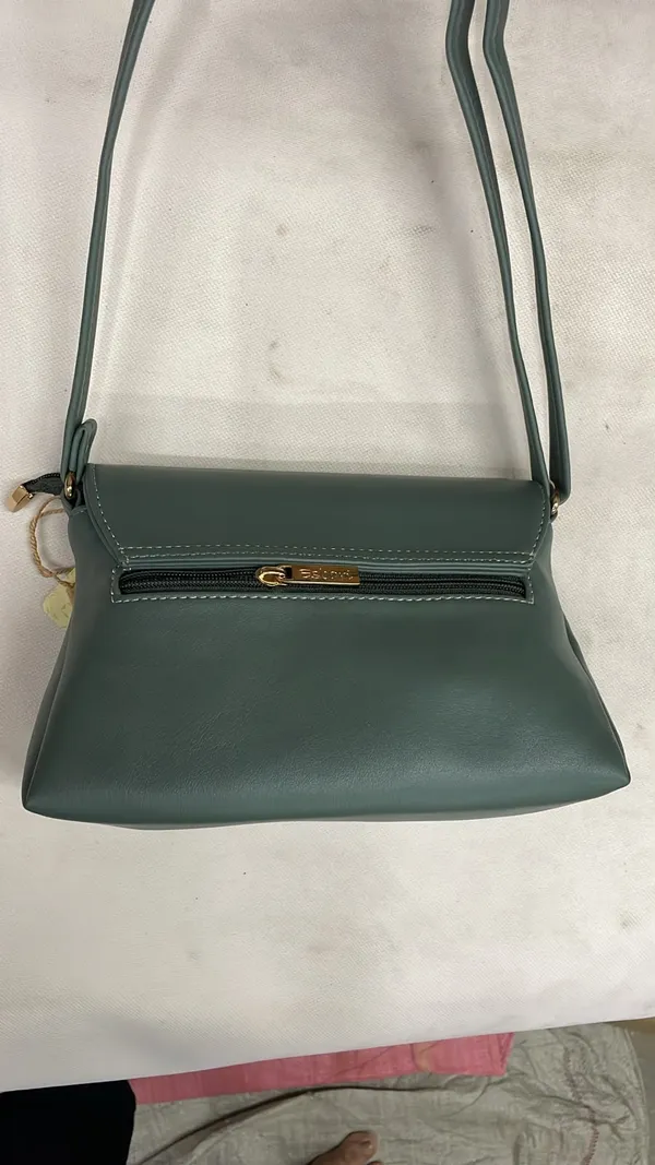 Green_Pu_Leather_Structured_Crossbody_Bag_For_Women