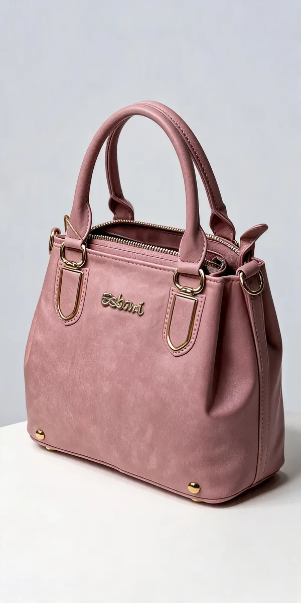 Pink_Pu_Leather_Structured_Handbag_For_Women