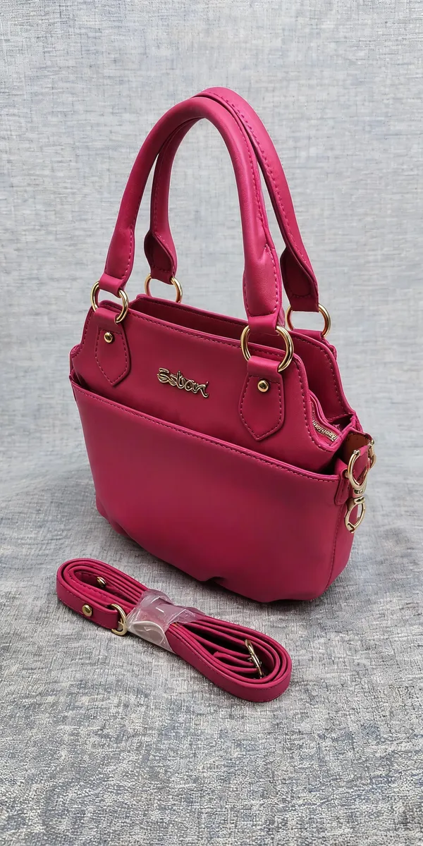 Pink_Pu_Leather_Structured_Handbag_For_Women