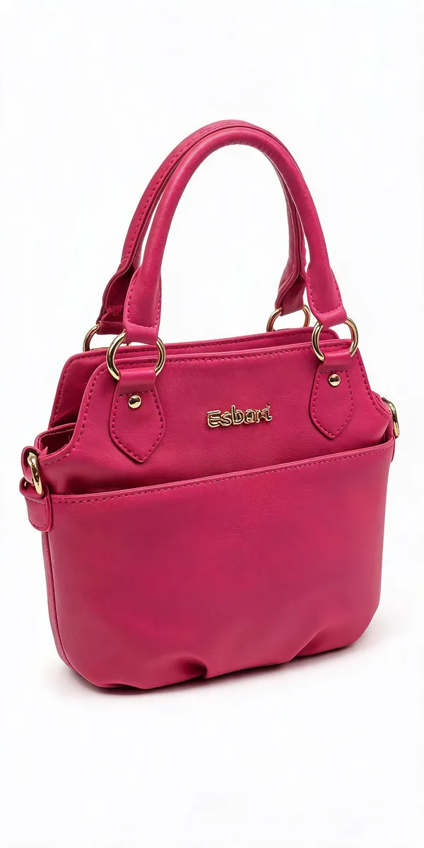 Pink_Pu_Leather_Structured_Handbag_For_Women