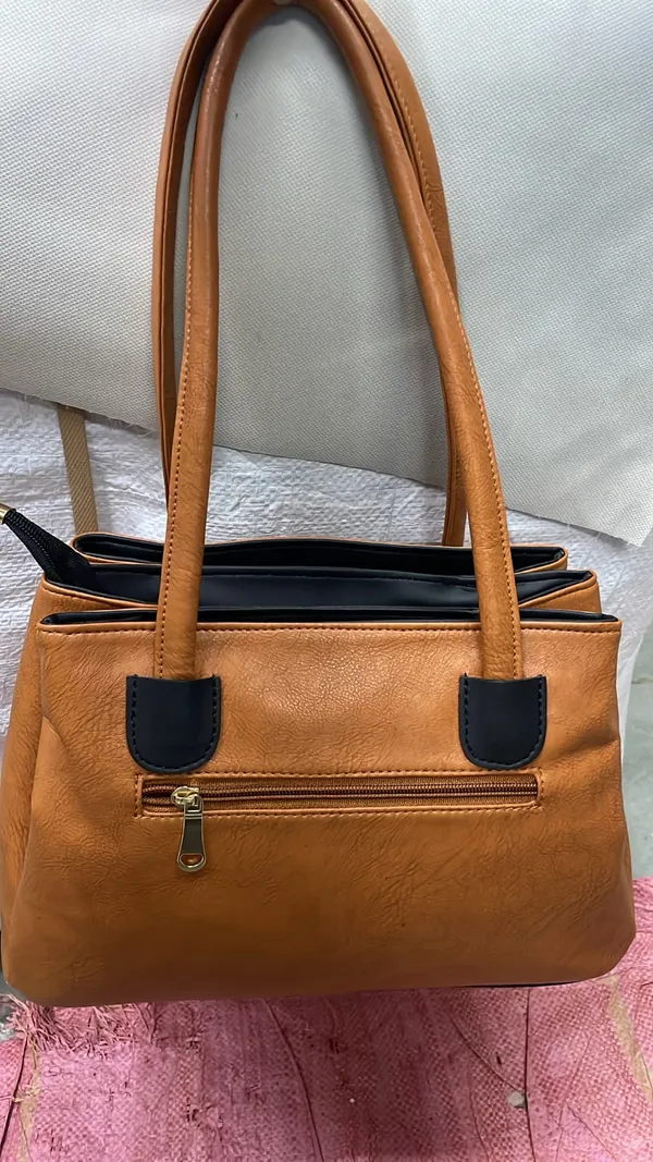 Tan_Pu_Leather_Tote_Bag_For_Women