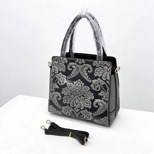 Grey_Pu_Leather_Tote_Bag_For_Women