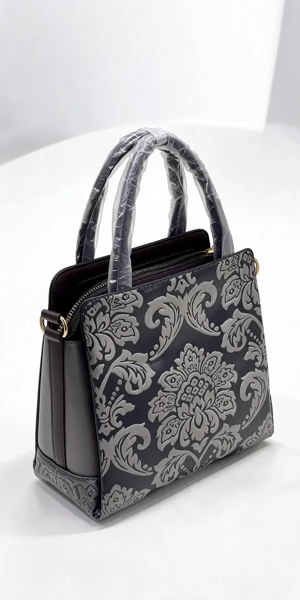 Grey_Pu_Leather_Tote_Bag_For_Women