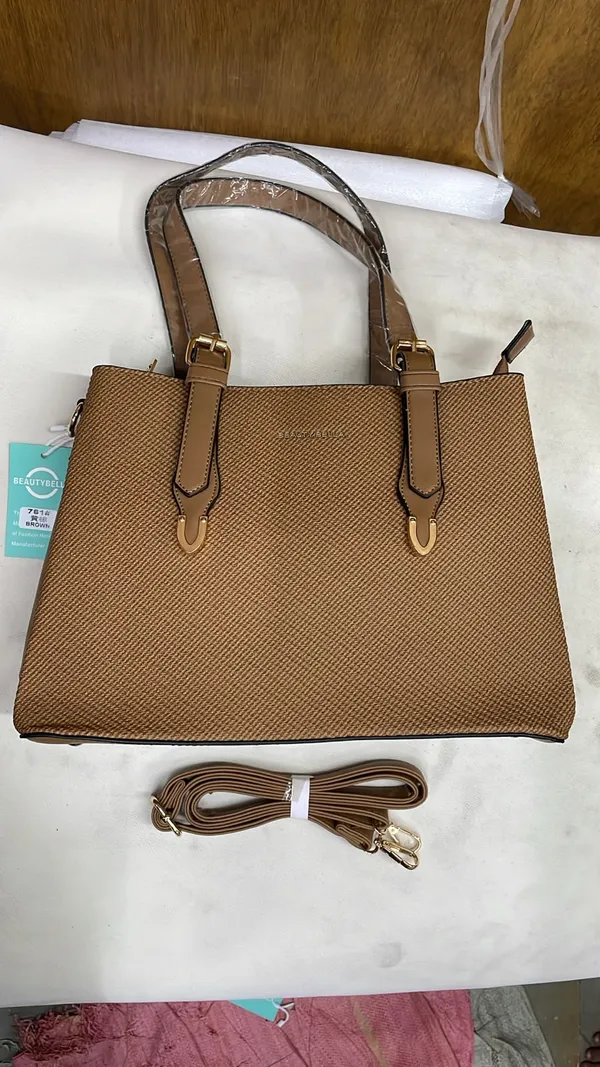 Brown_Pu_Leather_Textured_Structured_Tote_Bag_For_Women