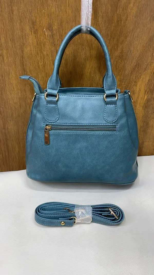 Blue_Pu_Leather_Structured_Handbag_For_Women