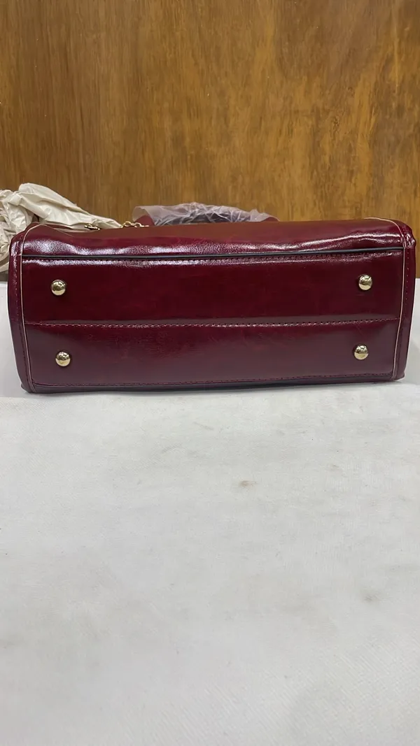 Maroon_Pu_Leather_Tote_Bag_For_Women