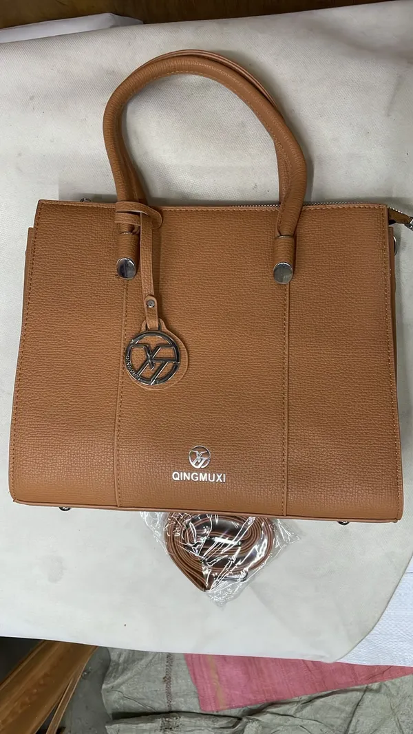 Tan_Pu_Leather_Structured_Tote_Bag_For_Women