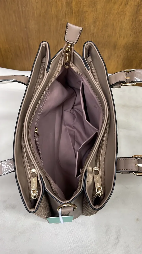 Beige_Pu_Leather_Structured_Tote_Bag_For_Women