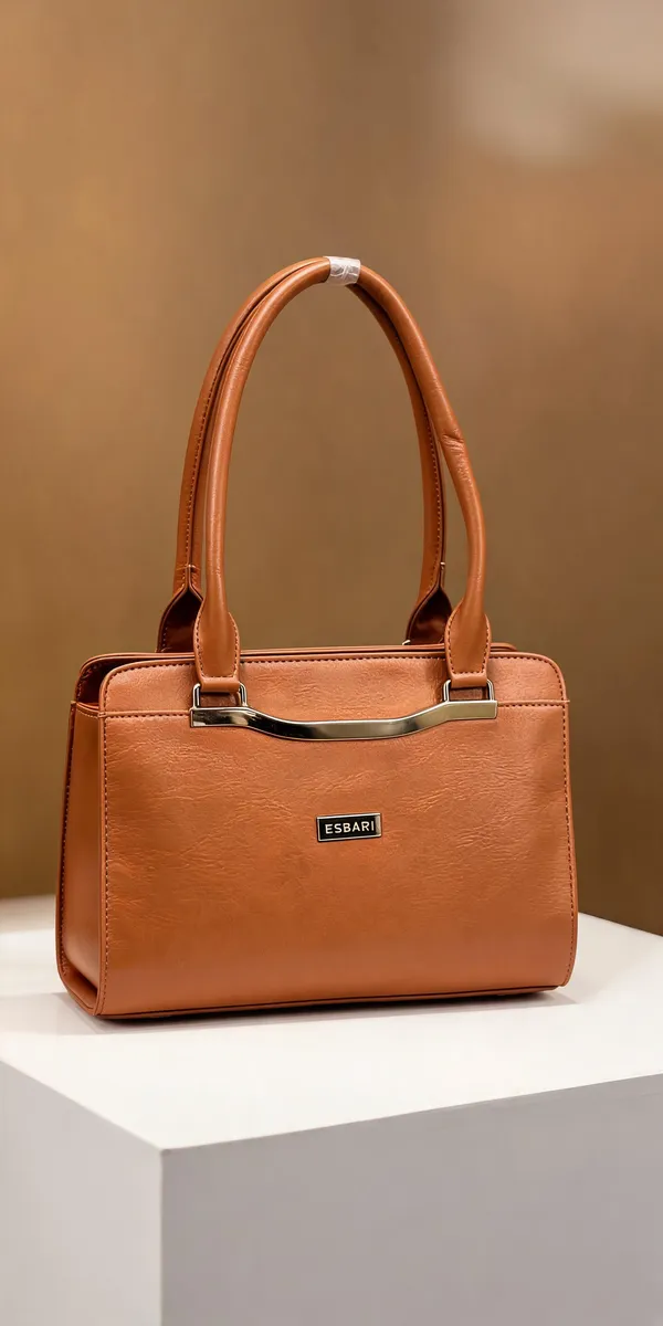 Brown_Pu_Leather_Structured_Handbag_For_Women