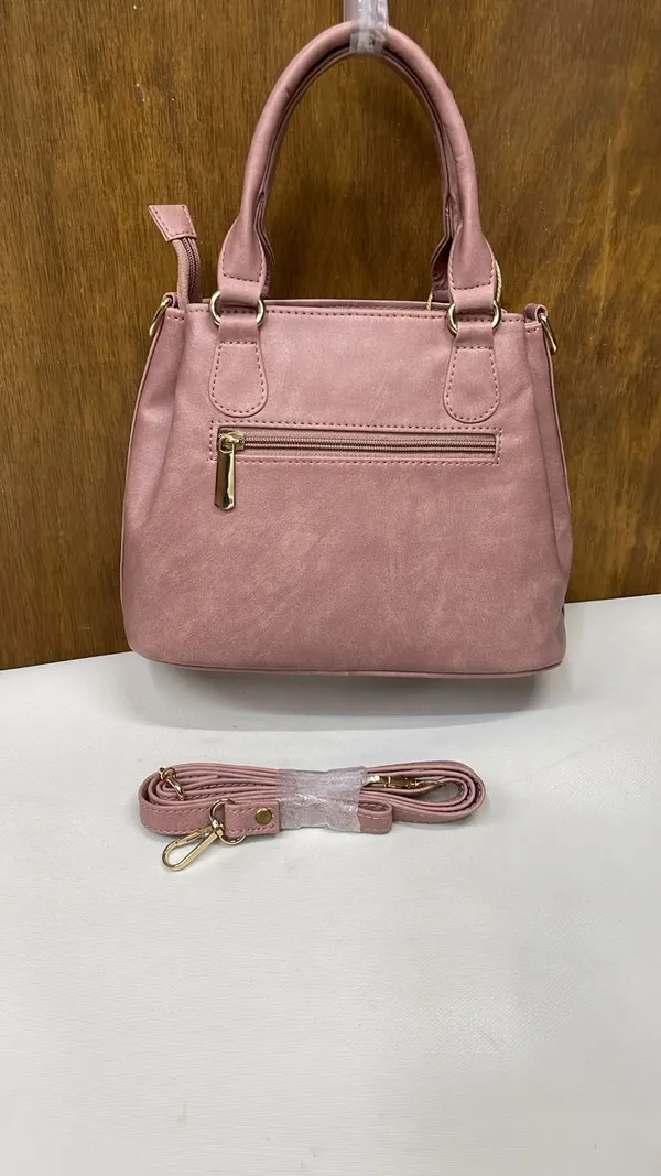 Pink_Pu_Leather_Structured_Handbag_For_Women