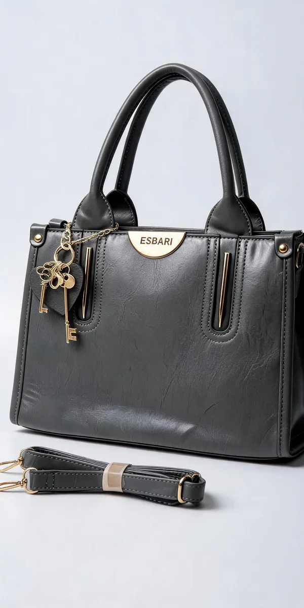 Grey_Pu_Leather_Structured_Handbag_For_Women