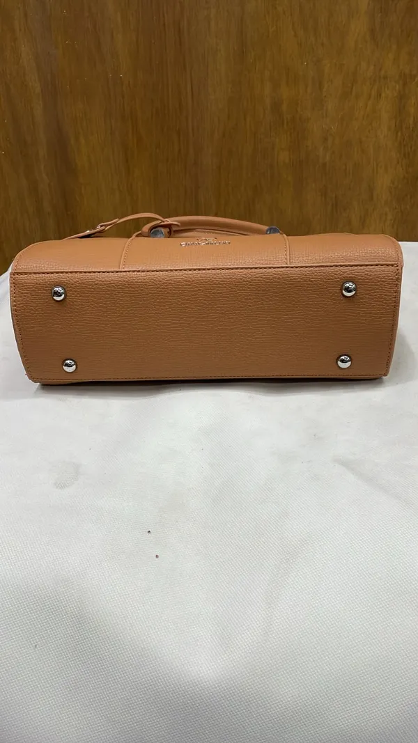 Tan_Pu_Leather_Structured_Tote_Bag_For_Women