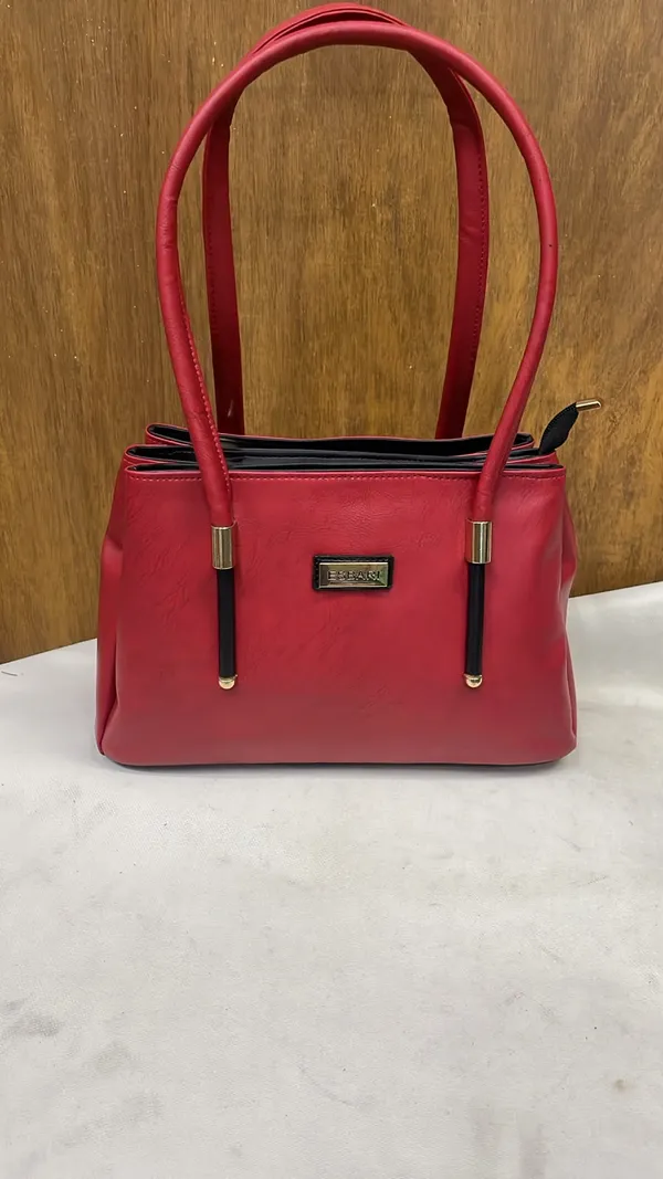 Red_Pu_Leather_Structured_Tote_Bag_For_Women