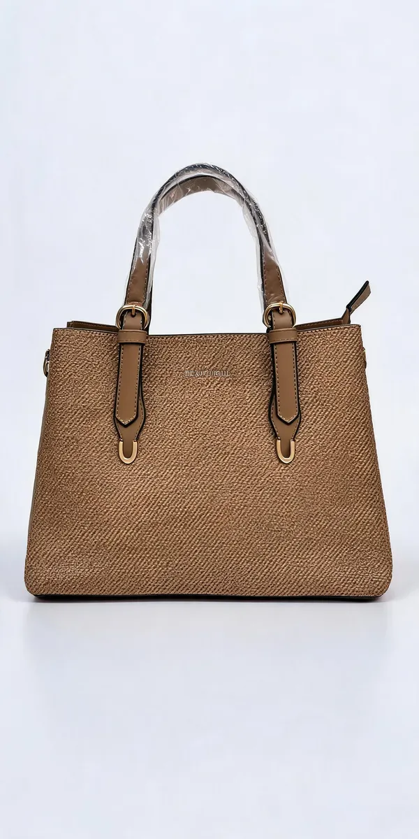 Brown_Pu_Leather_Textured_Structured_Tote_Bag_For_Women
