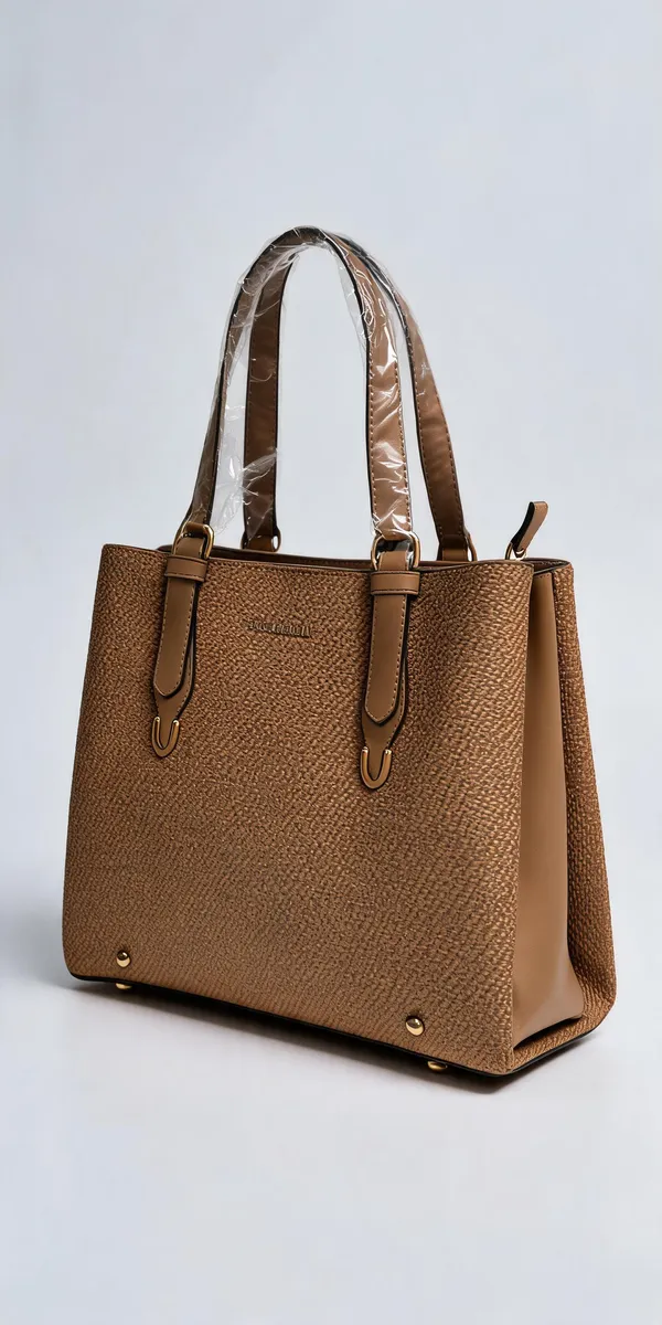 Brown_Pu_Leather_Textured_Structured_Tote_Bag_For_Women
