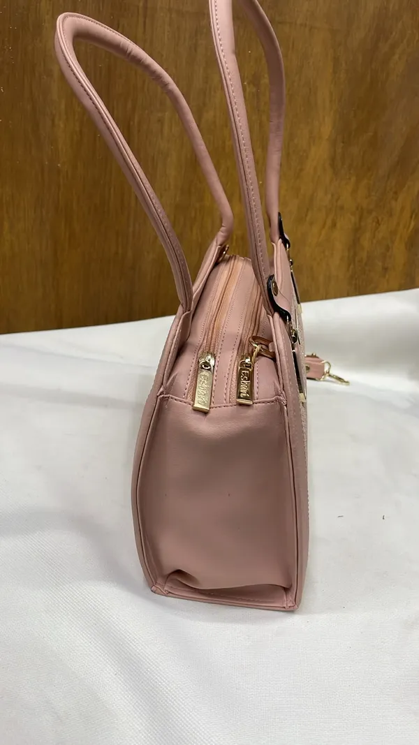 Pink_Pu_Leather_Textured_Handbag_For_Women