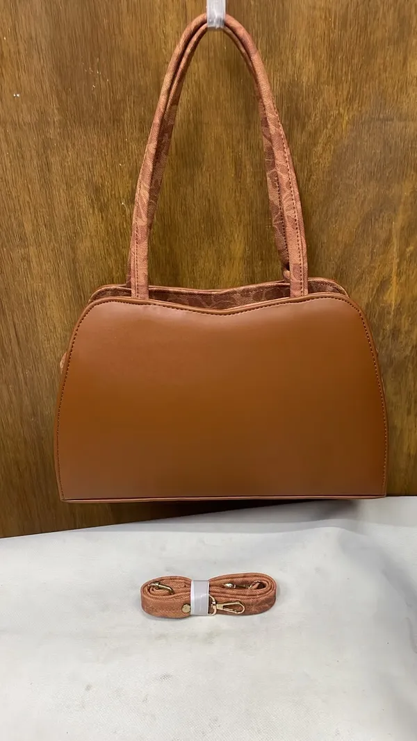 Brown_Pu_Leather_Structured_Tote_Bag_For_Women