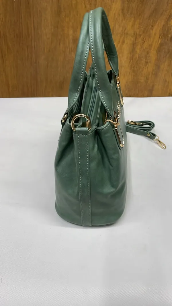 Green_Pu_Leather_Structured_Handbag_For_Women
