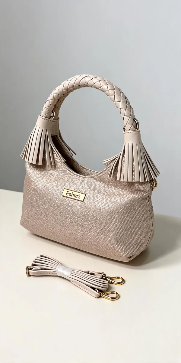 Silver_Pu_Leather_Tassel_Handbag_For_Women