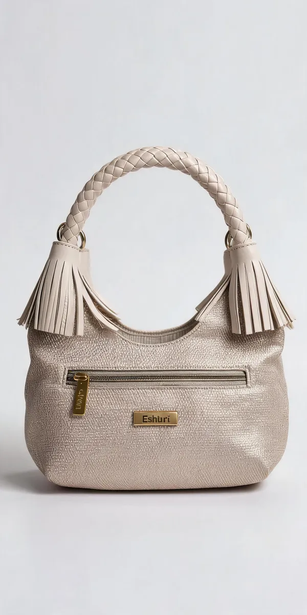 Silver_Pu_Leather_Tassel_Handbag_For_Women
