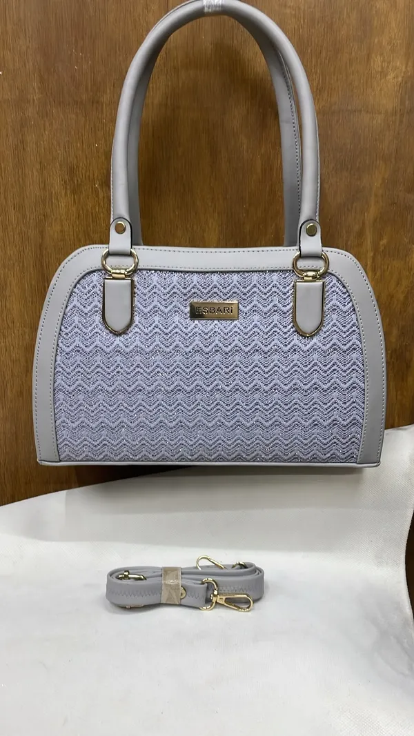Grey_Pu_Leather_Structured_Handbag_With_Detachable_Strap_For_Women