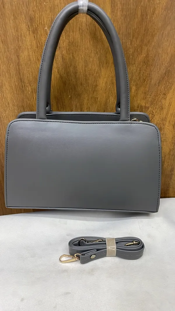 Grey_Pu_Leather_Structured_Handbag_For_Women