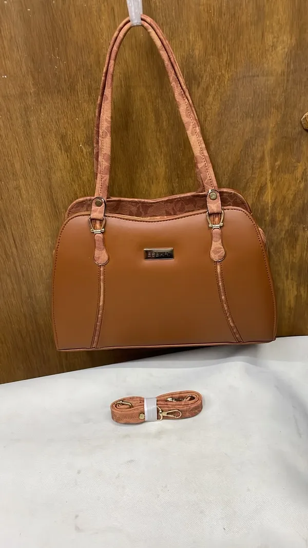 Brown_Pu_Leather_Structured_Tote_Bag_For_Women