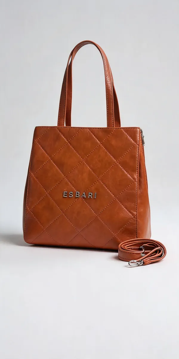Brown_Pu_Leather_Quilted_Tote_Bag_For_Women