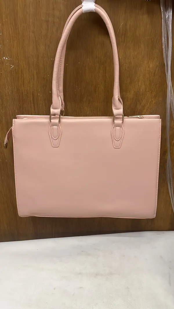 Pink_Pu_Leather_Textured_Tote_Bag_For_Women