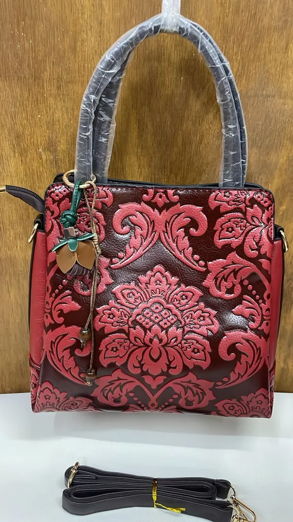 Maroon_Pu_Leather_Printed_Handbag_For_Women