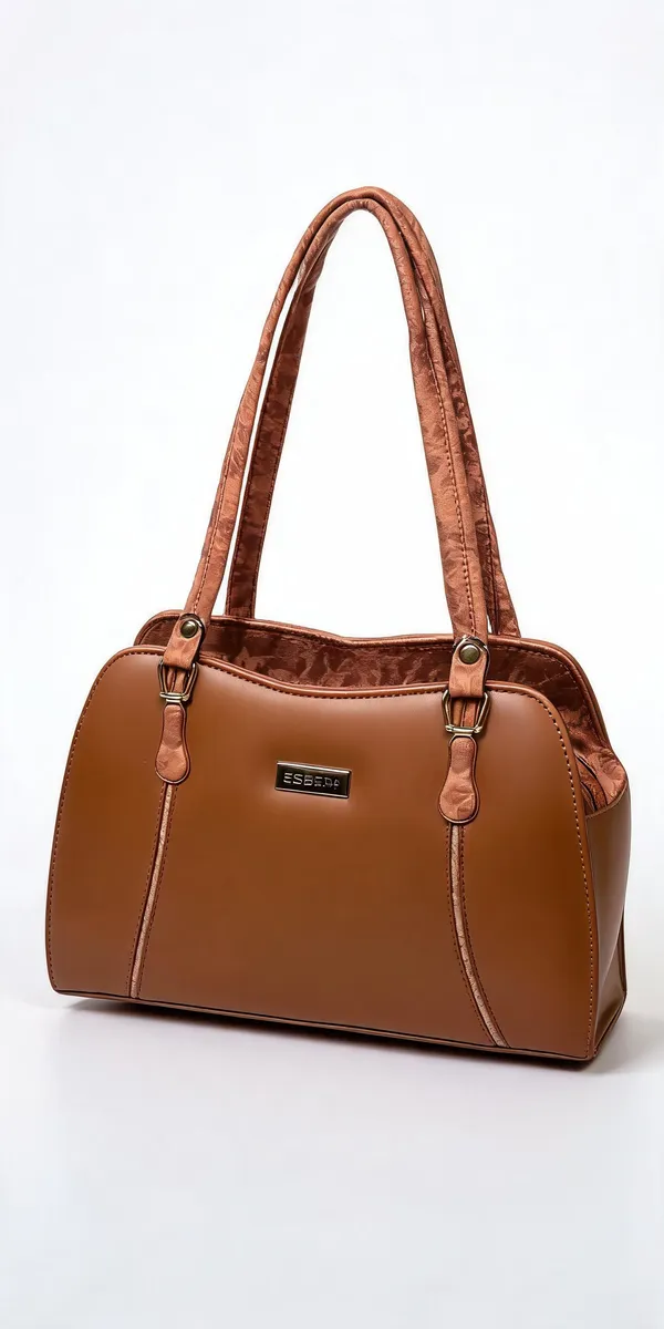 Brown_Pu_Leather_Structured_Tote_Bag_For_Women