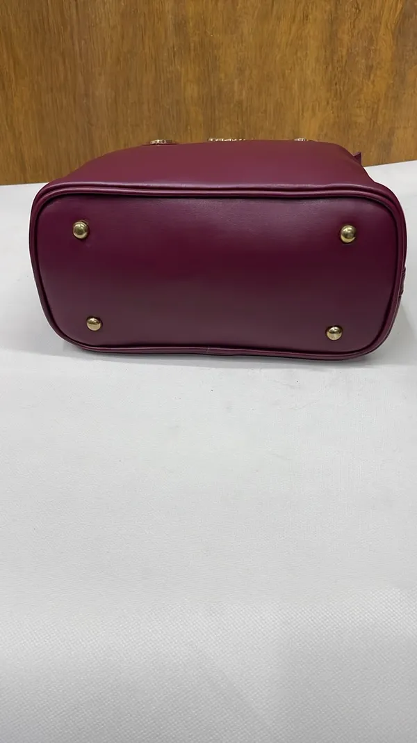 Maroon_Pu_Leather_Structured_Handbag_For_Women