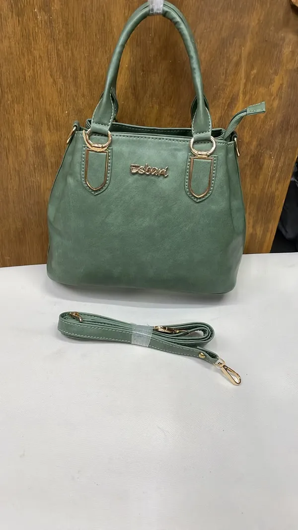 Green_Pu_Leather_Structured_Handbag_For_Women