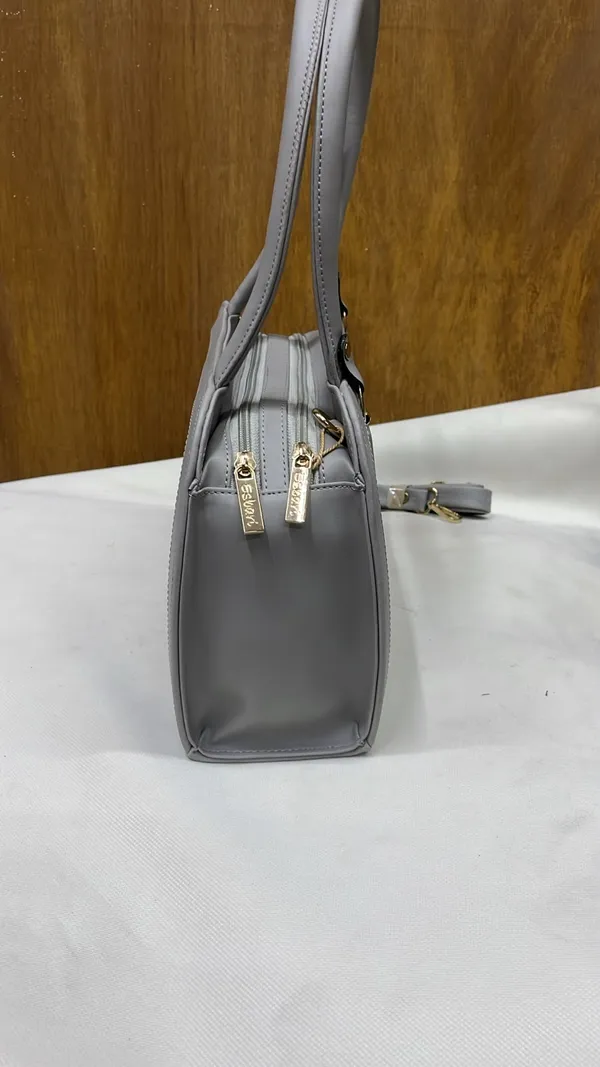 Grey_Pu_Leather_Structured_Handbag_With_Detachable_Strap_For_Women