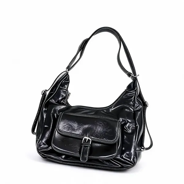 Black_Pu_Leather_Shoulder_Bag_For_Women