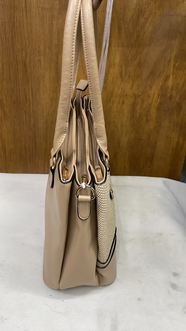 Beige_Pu_Leather_Tote_Bag_For_Women