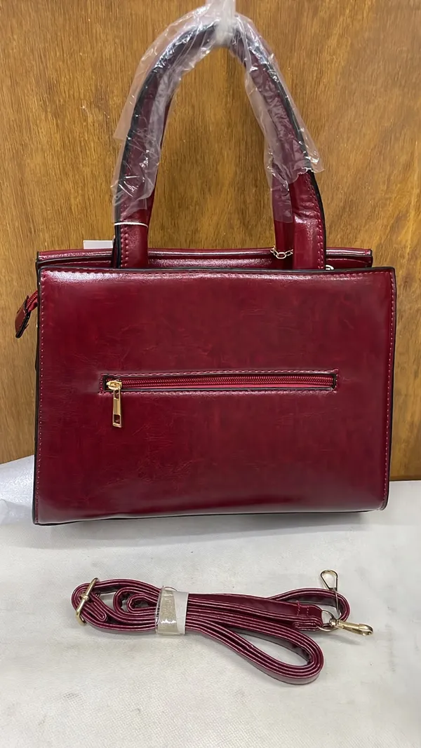 Maroon_Pu_Leather_Structured_Handbag_For_Women