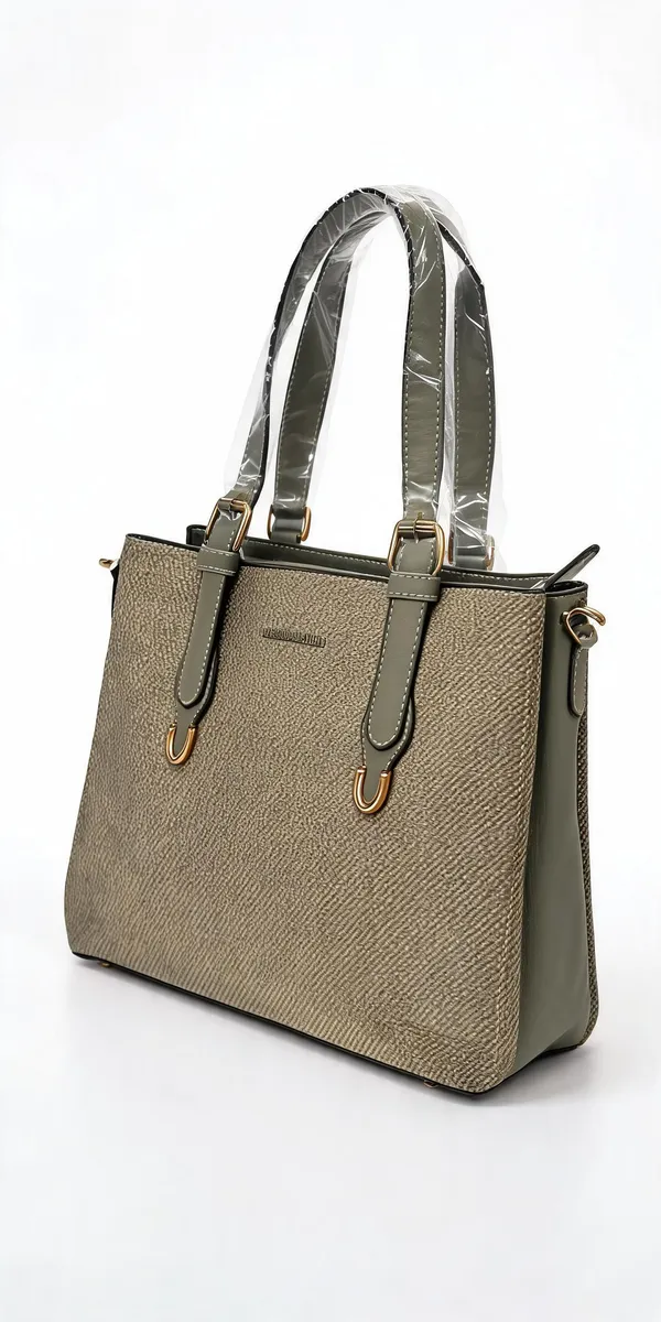 Olive_Green_Pu_Leather_Structured_Tote_Bag_For_Women