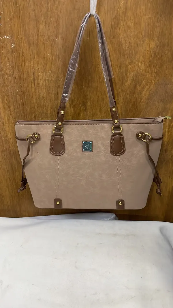 Beige_Pu_Leather_Tote_Bag_For_Women