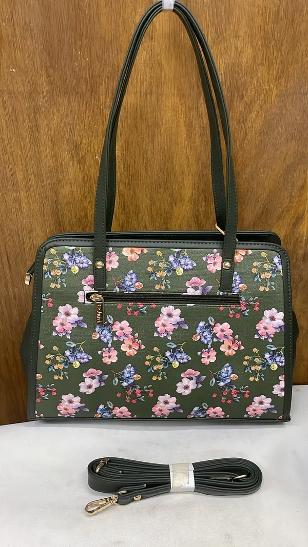 Black_Pu_Leather_Floral_Print_Shoulder_Bag_For_Women