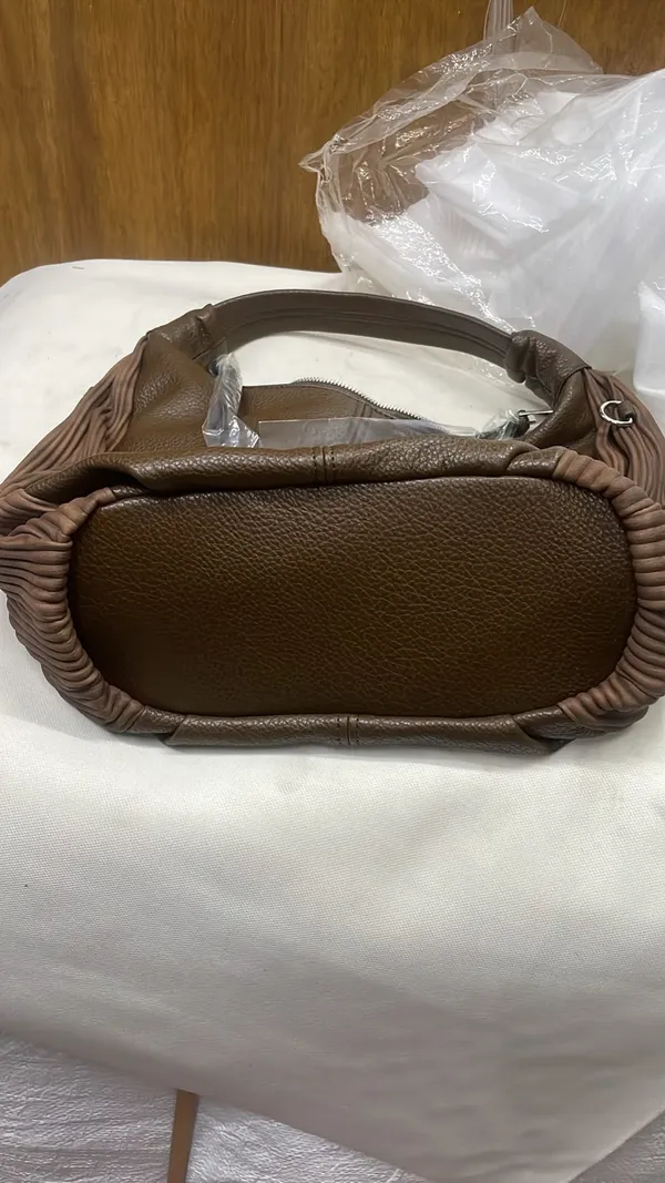Brown_Pu_Leather_Pleated_Shoulder_Bag_For_Women